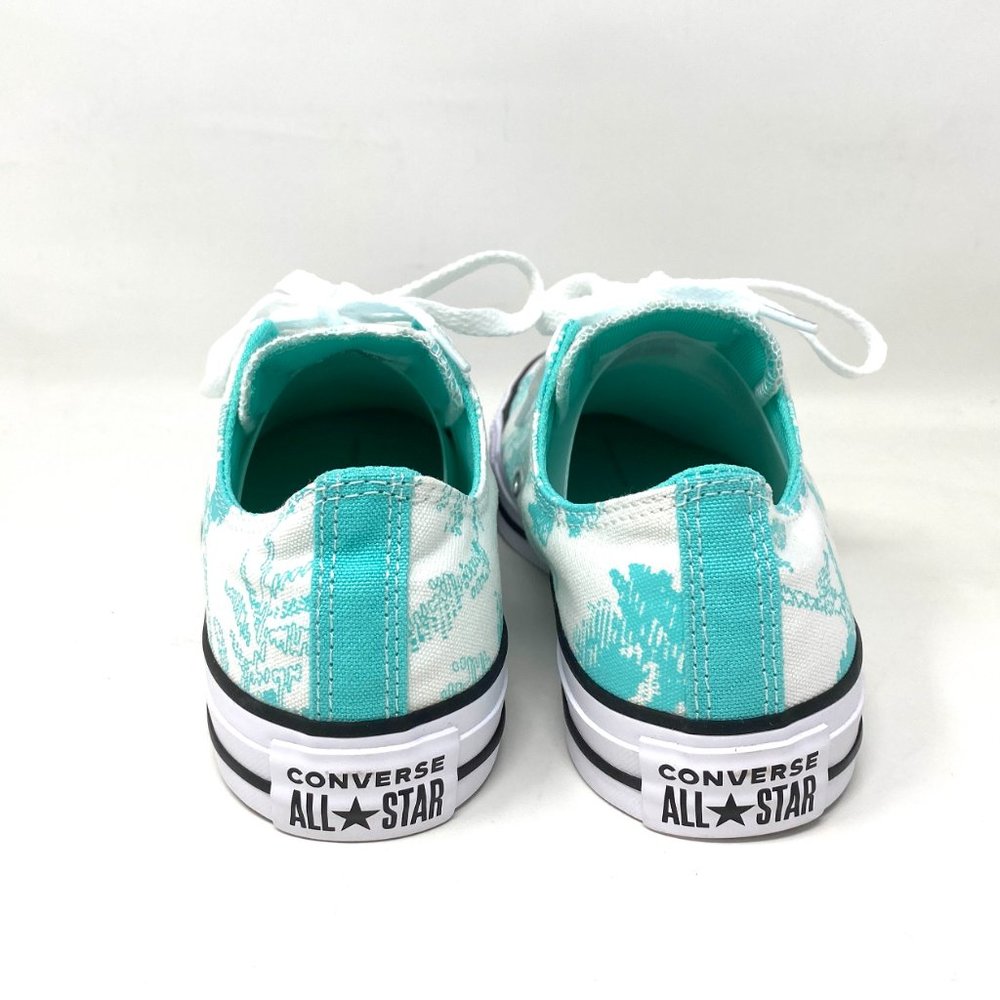 Converse Women's Size 571388F CTAS OX ELECTRIC AQUA WHITE Canvas Low Top Sneaker - Picture 4 of 8